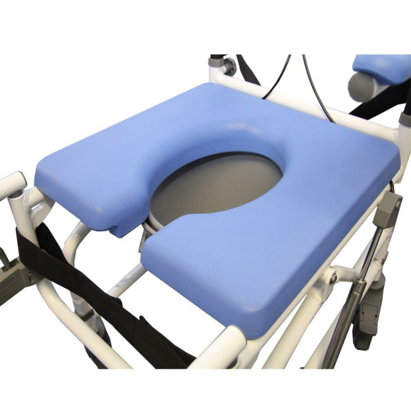 18″ Tilt Rehab Shower Commode with 4 Way Seat (190-4W)-Commode hole