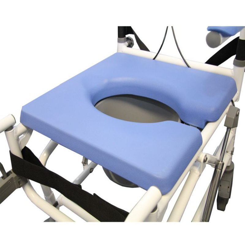 18″ Tilt Rehab Shower Commode with 4 Way Seat (190-4W)-Side release