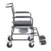 Upholstered Drop Arm Wheeled Commode-sideview