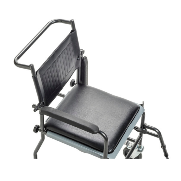 Upholstered Drop Arm Wheeled Commode-top view